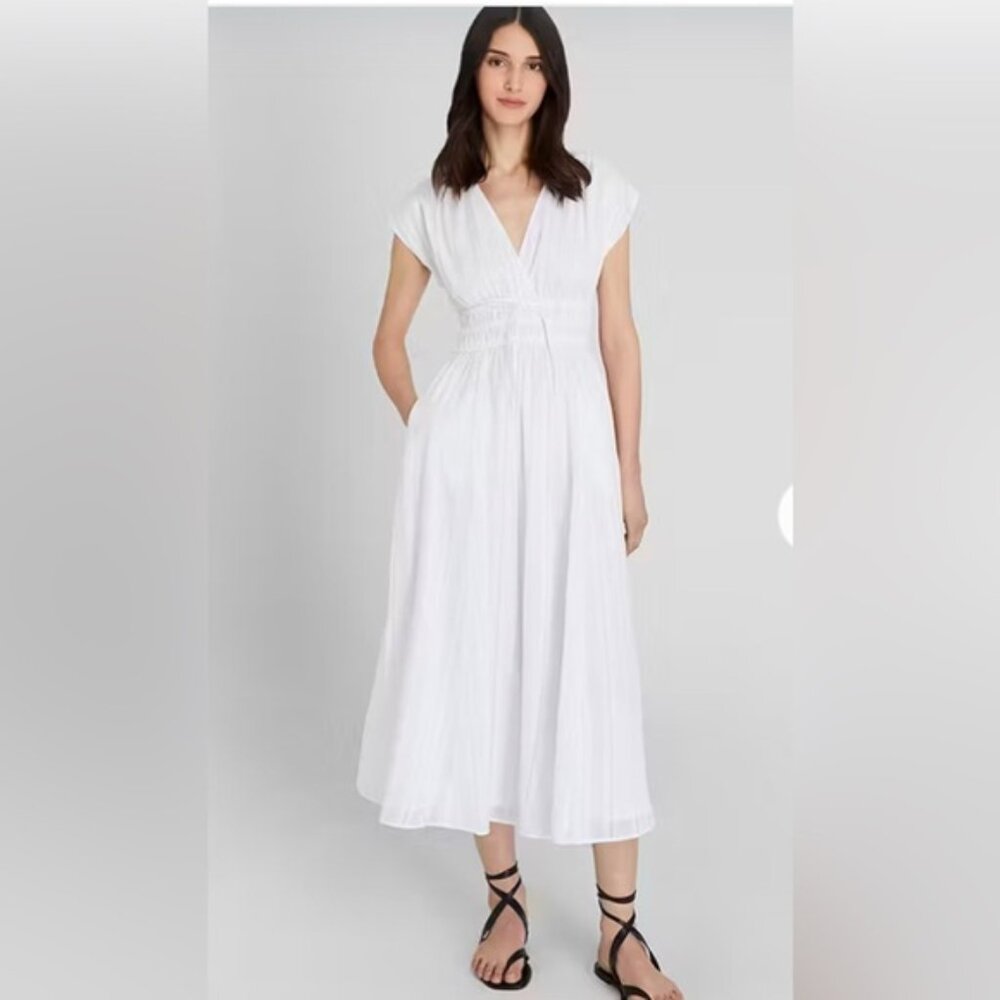 Club Monaco Gauzy White Midi Dress